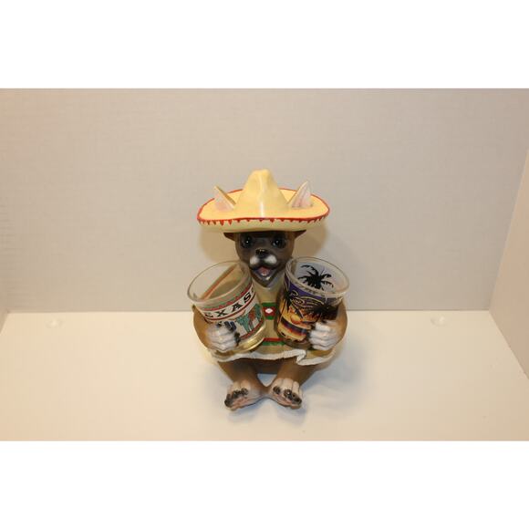 Mexican Chihuahua with Sombrero Hat and Serape TEQUILA CUP HOLDER - Picture 1 of 4